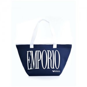 Сумка шоппер EMPORIO ARMANI повседневная, неопрен, синий. Цвет: синий
