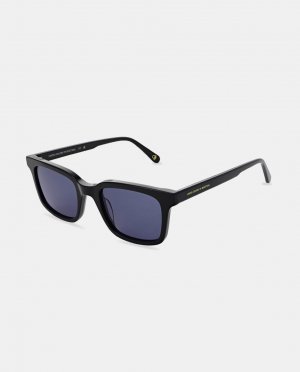 Мужские прямоугольные солнцезащитные очки из ацетата черного цвета , черный Benetton