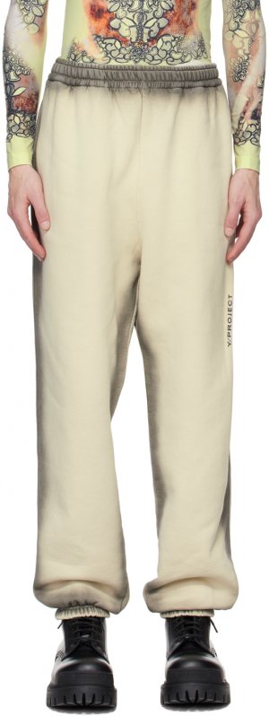 Бежевые спортивные штаны с спреем-суфле Y/Project