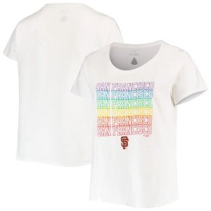 Женская белая футболка больших размеров с круглым вырезом San Francisco Giants Pride Unbranded