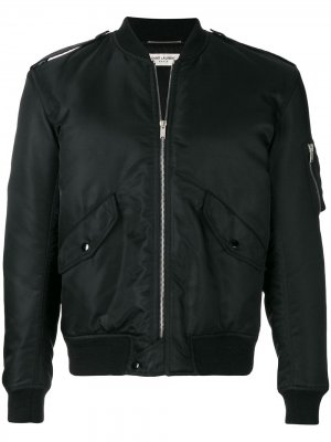Утепленная куртка-бомбер Saint Laurent. Цвет: черный