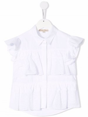 Ruffled-trim sleeveless shirt ELIE SAAB JUNIOR. Цвет: белый