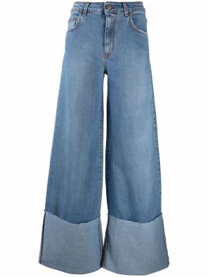 Широкие джинсы с подворотами Federica Tosi. Цвет: синий
