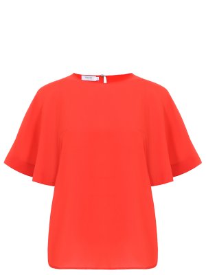 Блуза шелковая BARBA. Цвет: красный