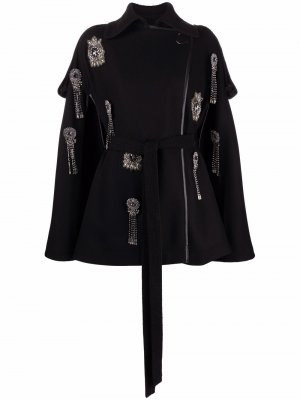 Декорированное пальто с завязками Pinko. Цвет: черный