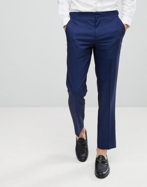 Суперузкие брюки под смокинг Burton Menswear. Цвет: синий
