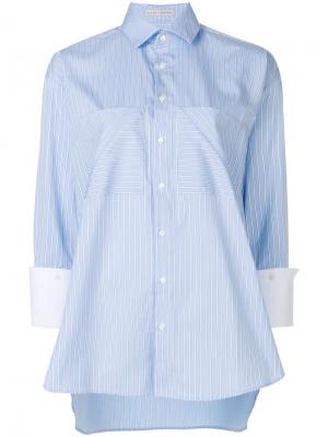 Оверсайз-рубашка с полосками Palmer / Harding. Цвет: синий