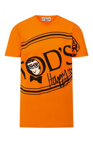 Хлопковая футболка Tod’s. Цвет: оранжевый