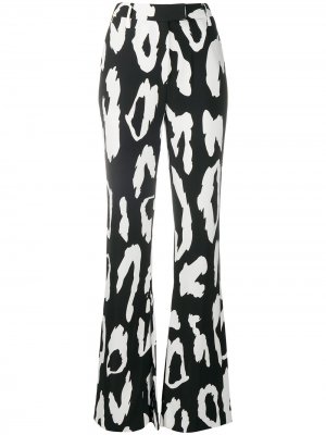 Расклешенные брюки с леопардовым принтом Just Cavalli. Цвет: черный