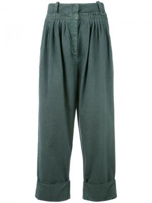 Широкие укороченные брюки J.W.Anderson. Цвет: зелёный