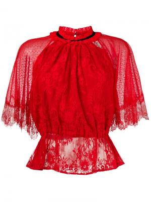 Lace patterned blouse Three Floor. Цвет: красный