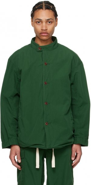 Зеленая куртка с воротником-стойкой Nanamica