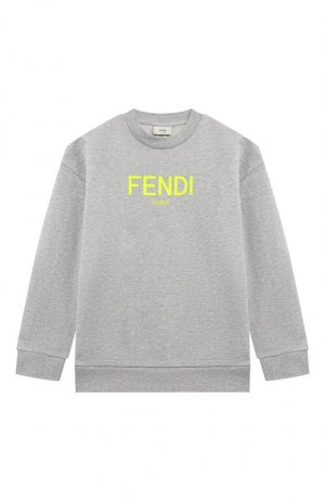 Хлопковый свитшот Fendi. Цвет: серый