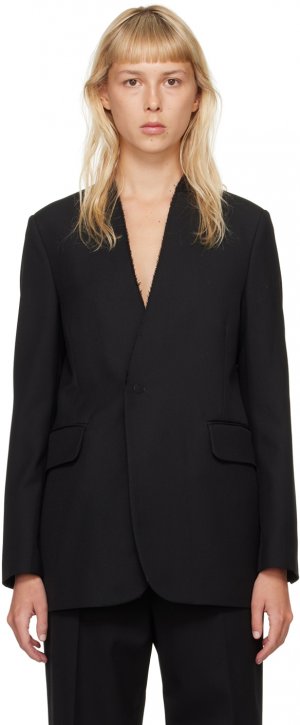 Черный пиджак без воротника Mm6 Maison Margiela
