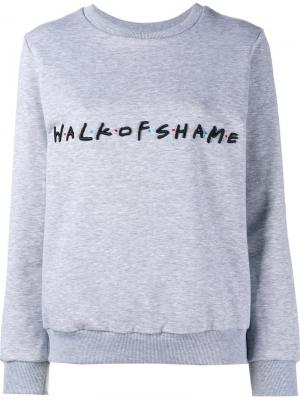 Толстовка с вышивкой логотипа Walk Of Shame. Цвет: серый