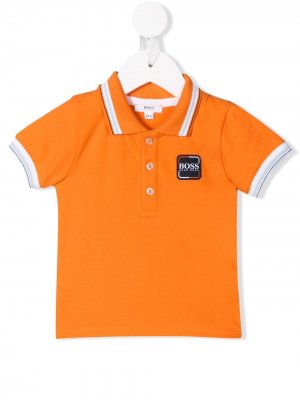 Рубашка-поло с логотипом BOSS Kidswear. Цвет: оранжевый