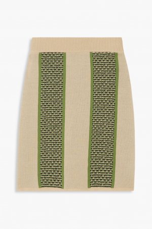 Мини-юбка жаккардовой вязки из шерсти мериноса , песок Ahluwalia