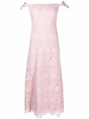 Платье без рукавов с кружевом Giambattista Valli. Цвет: розовый