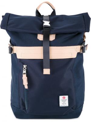 Рюкзак с передним карманом и пряжками As2ov. Цвет: синий