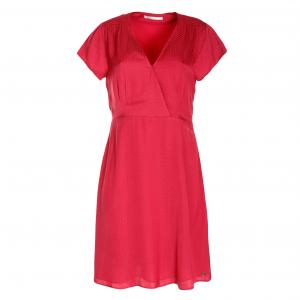 Платье с запахом спереди и короткими рукавами LPB WOMAN. Цвет: красный