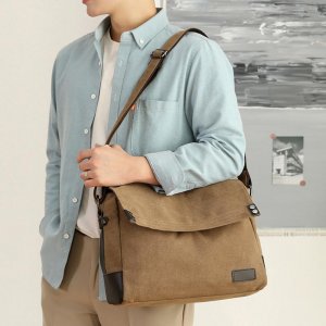 Модная тенденция, повседневная сумка через плечо, многофункциональная легкая мужская сумка, холщовая плечо большой вместимости VIA ROMA