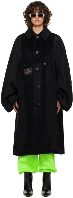 Черное пальто наизнанку Balenciaga