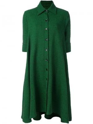 Платье-рубашка с узором-елочкой Ultràchic. Цвет: зелёный