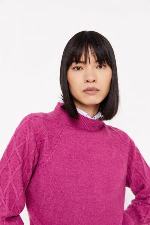 Комбинированный вязаный свитер , ярко-фиолетовый Cortefiel