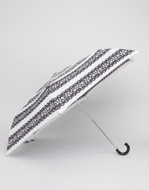 Зонт с кружевным принтом Lulu Guinness. Цвет: черный