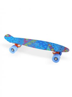 Скейт пластиковый 22х6-18, синий Moove&Fun. Цвет: голубой