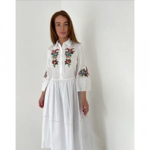 Платье, размер 38, белый, мультиколор GIZIA. Цвет: rgb/белый