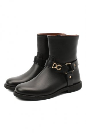 Кожаные ботинки Dolce & Gabbana. Цвет: чёрный