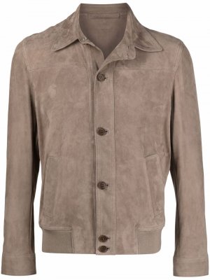Buttoned suede-leather jacket Salvatore Santoro. Цвет: бежевый