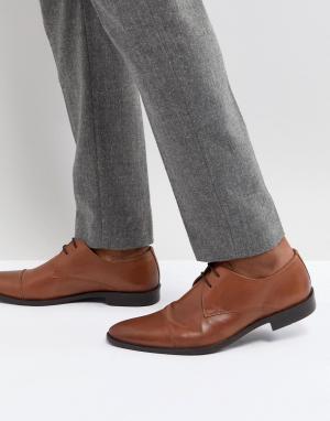 Светло-коричневые кожаные дерби со вставкой на носке Frank Wright. Цвет: рыжий
