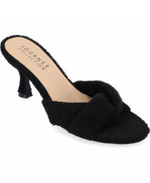 Женские махровые туфли Mannon на каблуке , черный Journee Collection