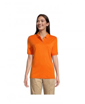 Женская школьная форма, рубашка поло с короткими рукавами и интерлоком Lands' End, оранжевый Lands' End