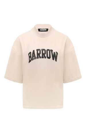 Хлопковая футболка Barrow. Цвет: кремовый
