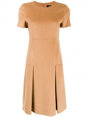 Платье с короткими рукавами и складками Paule Ka. Цвет: коричневый