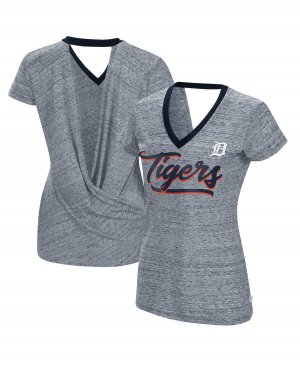 Женская темно-синяя футболка с v-образным вырезом и в перерыве между таймами Detroit Tigers , темно-синий Touch