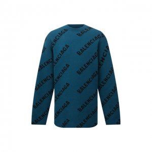 Шерстяной свитер Balenciaga. Цвет: синий