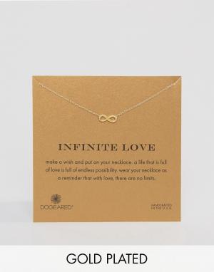 Позолоченное ожерелье Infinity Love Dogeared. Цвет: золотой