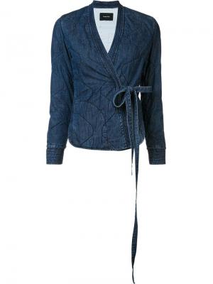 Джинсовый пиджак с завязками на талии Rachel Comey. Цвет: синий