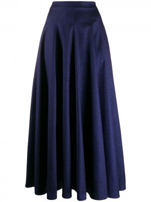 Блестящая юбка макси Talbot Runhof. Цвет: синий