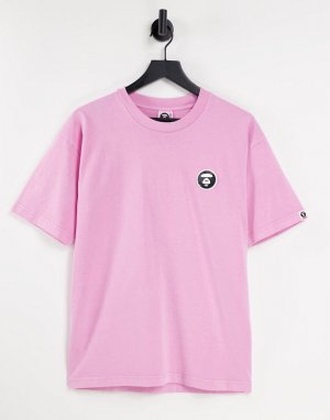 Розовая окрашенная после пошива футболка AAPE By A Bathing Ape One Point-Розовый цвет APE®
