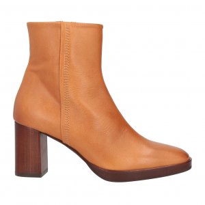 Ботильоны Zinda Leather Round Toeline Square Heel, оранжевый