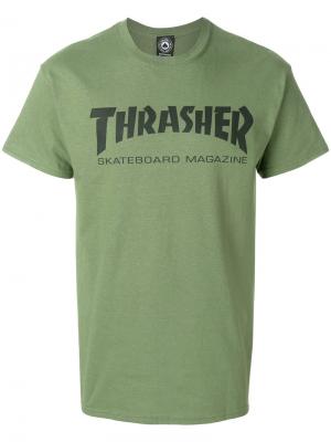 Футболка с логотипом Thrasher. Цвет: зелёный