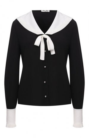 Шелковая блузка Miu. Цвет: чёрный