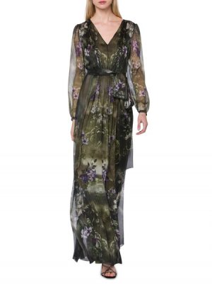 Длинное шифоновое платье для зимнего сада Alberta Ferretti