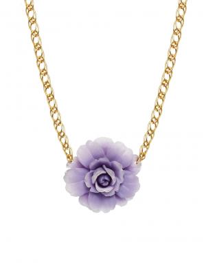 Ожерелье с массивной цепочкой и фиолетовым цветком Gogo Philip. Цвет: фиолетовый