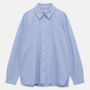 Рубашка Basic Poplin, светло-голубой Pull&Bear